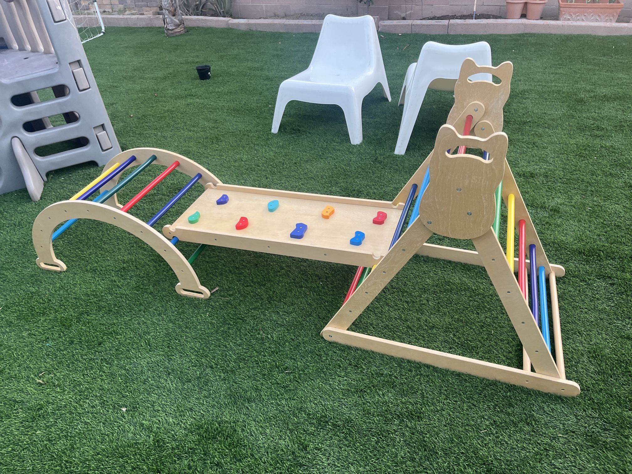 Wooden Climbing set - $60