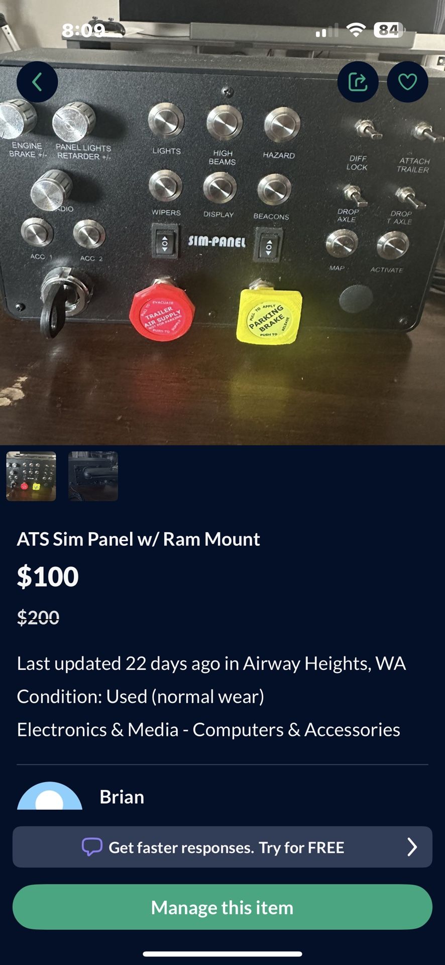 American Truck Sim Panel.