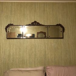Antique Piano Console Mirror Design        On Top And Corners 48” Across 15” Down