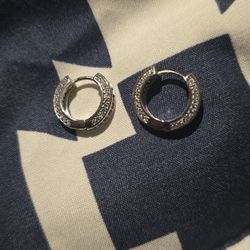 Stainless Steel Dimond Hoop Earings 