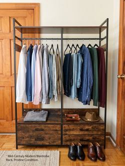 Industrial Wardrobe / Armoire – 4 Drawers + Hanging Storage
