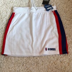 K-Swiss White short Skirt Red Blue Stripes new Small Forever 21 athletic