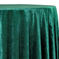 Wedding Decor: Hunter Green Velvet Tablecloth & Table Runner