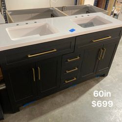60in Double Bathroom Vanity With Top
