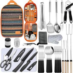 Camping Cooking Utensils Set - Compact Gear for Outdoor Cooking & Grilling