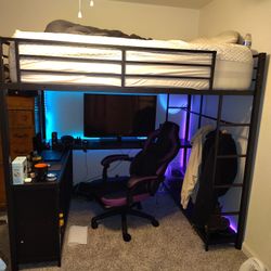 Full Size Loft Bed With Office Desk Under Neith