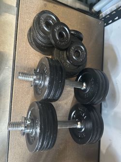Adjustable Cast-Iron Dumbbell Set with Plates