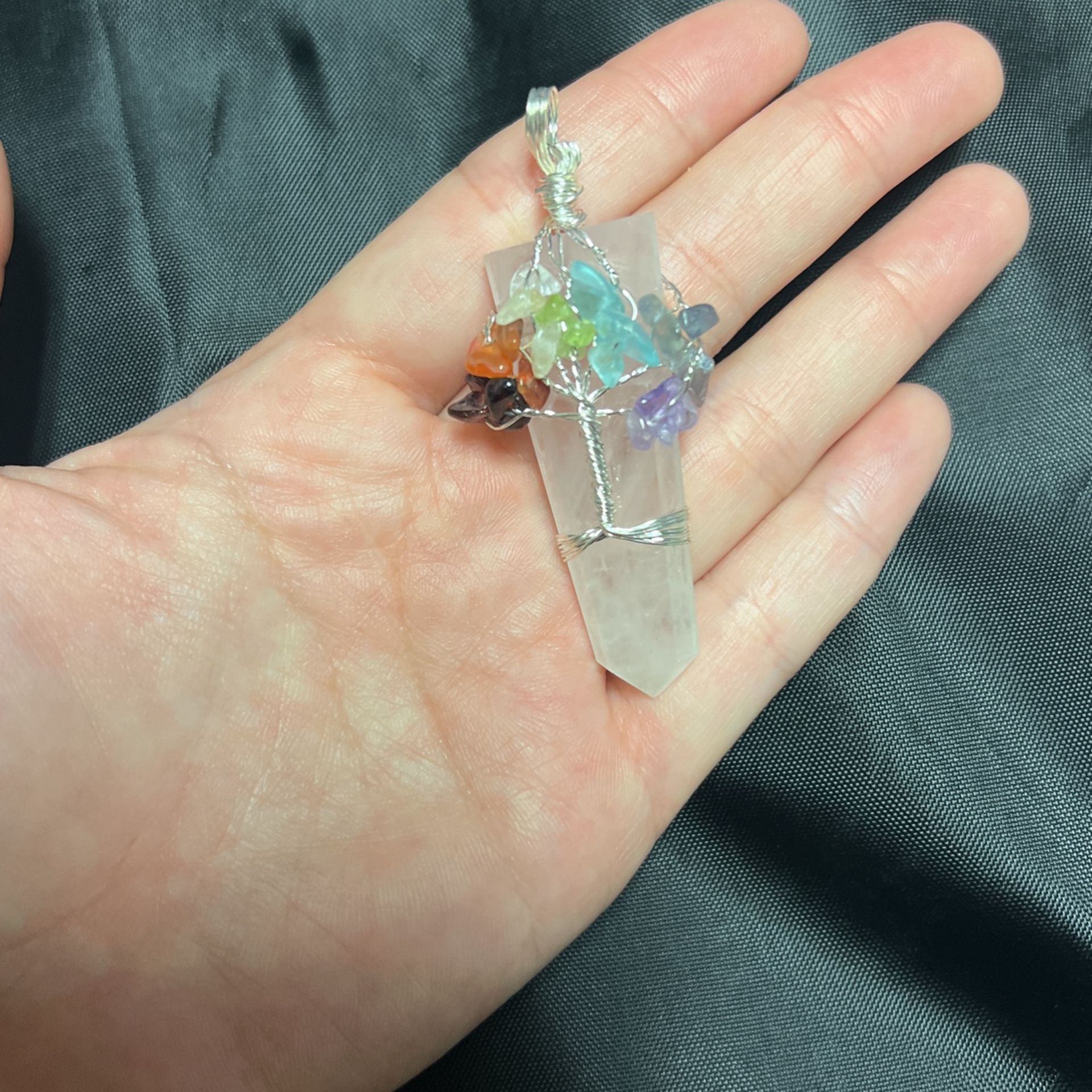 Tree Of Life Pendant On Rose Quartz Slab