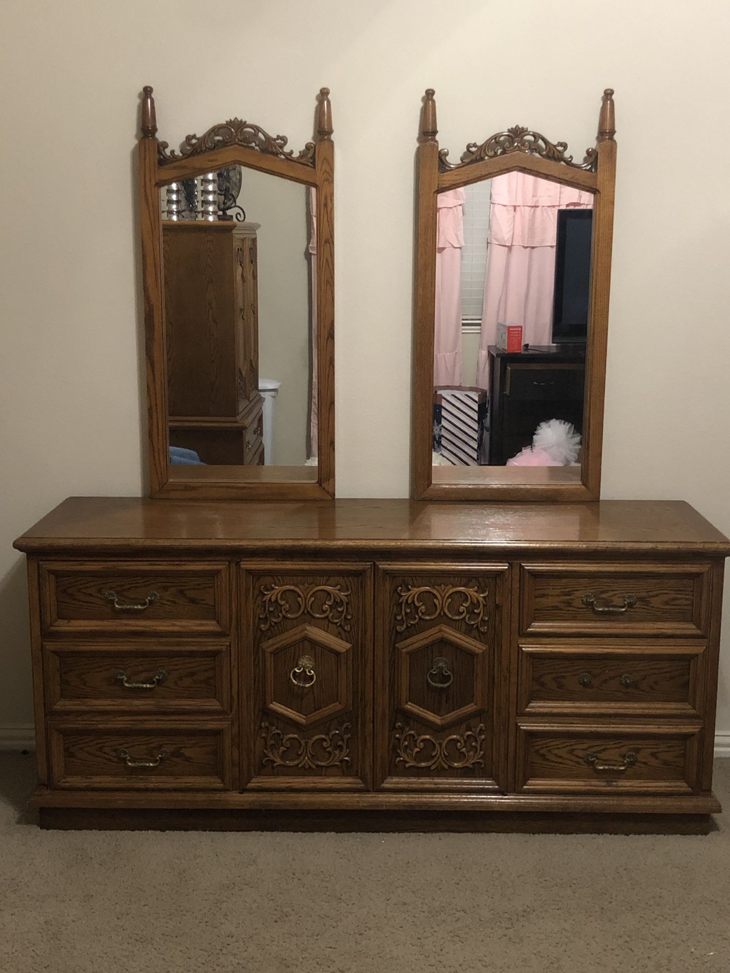 3 Piece Set, Solid Oak Wood.