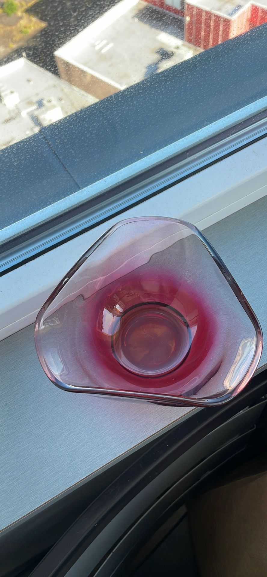 Vintage Anchor Hocking Pink Ombre Scalloped Bowl