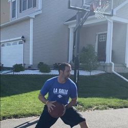 Goaliath 54 inch in ground basketball hoop, adjustable basketball court