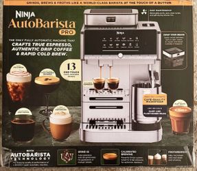 Ninja AutoBarista Pro Espresso & Coffee Maker Built-in Grinder Milk Frother Brand New Sealed