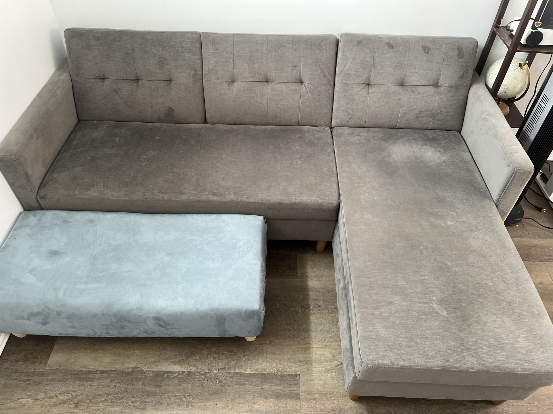Futon Couch With Storage And Footstool