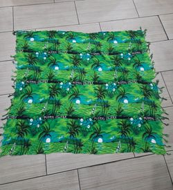 Puerto Galera Tropical Sarong Wrap Green Palm Tree Hibiscus Beach Cover Up Skirt