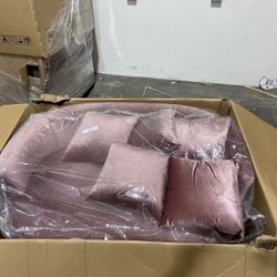 1646 Pink Keir 57.5'' Wide Swivel Loveseat