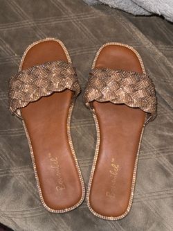 gold sandals