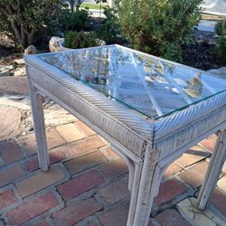 Rattan glass top coffee/ side table