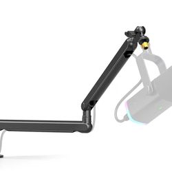 FIFINE Microphone Boom Arm, Low Profile Adjustable Stick Microphone Arm Stand with Desk Mount Clamp, Screw Adapter, Cable Management, for Podcast Stre