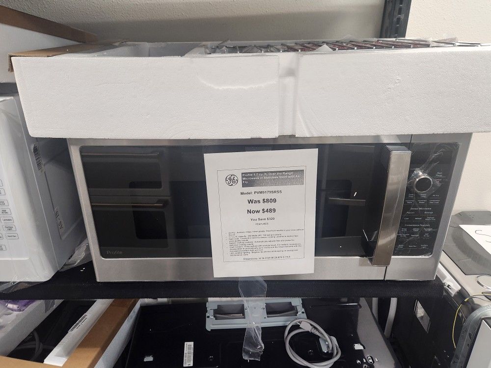 Profile 1.7 cu. ft. Over the Range Microwave in Stainless Steel with Air Fry