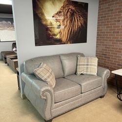 Olsberg Steel Faux Leather Loveseat