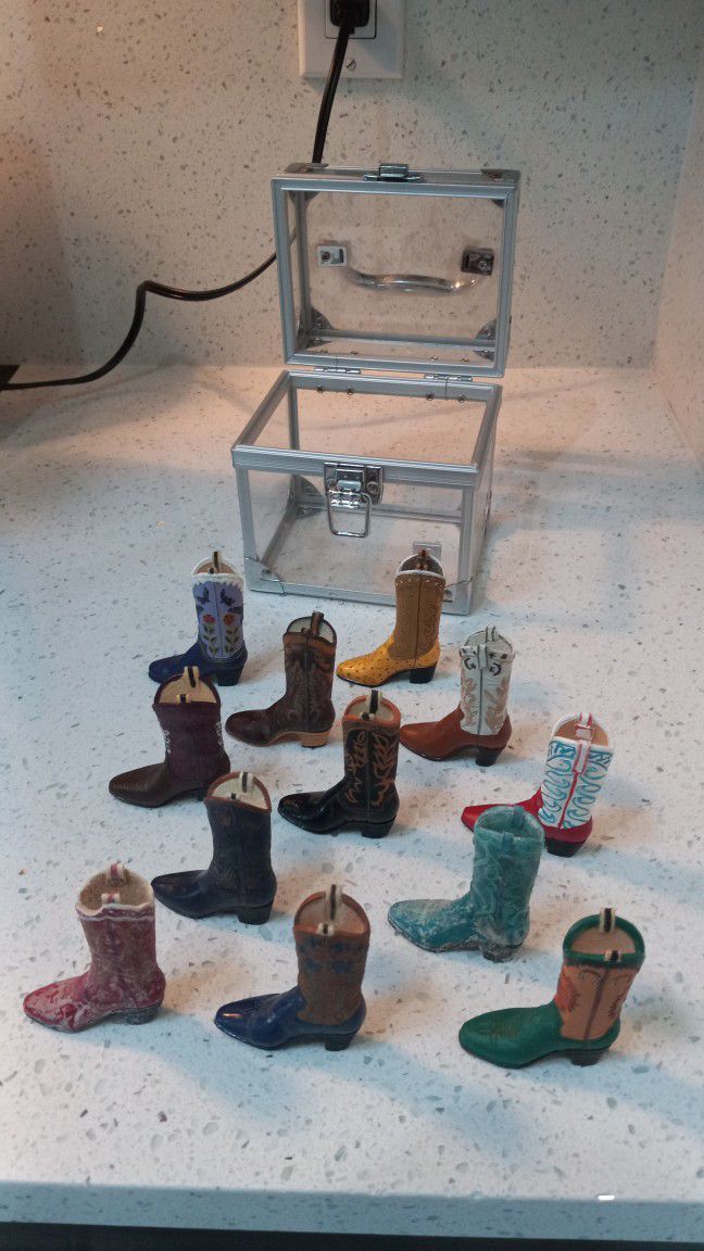 12 Miniature Cowboy Boots 