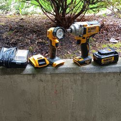 Dewalt Powerwrench,  Flash Light ,Sawzall W/ 3 Batteries, and Charger 