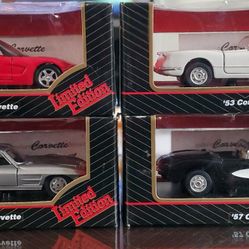 Maisto Limited Edition 4 Chevy Corvette die-cast set in 1:36 scale 