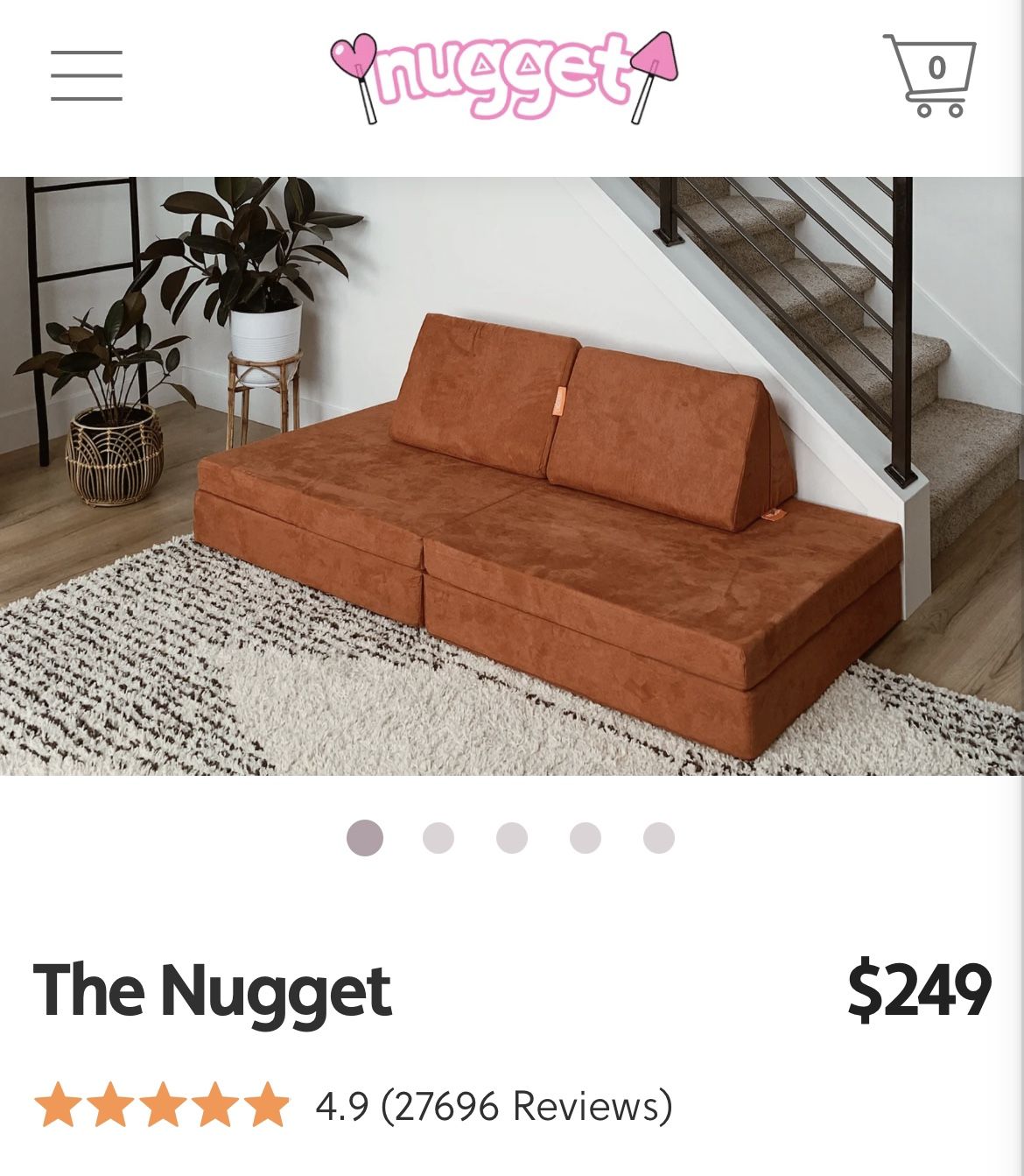 $200 - Kids “Nugget” Play Couch In Color “Rodeo”