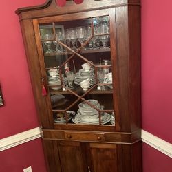 Antique Corner China Cabinet 