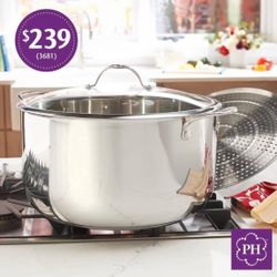 PH Olla De 15 Qt Con Parrilla  Acetone Inosidable