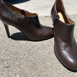 Coach Women’s Seneca Glazed Leather Chestnut Heel Shoes