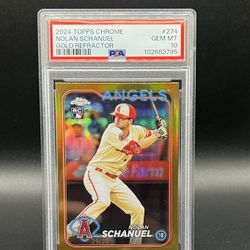 PSA 10 Nolan Schanuel Gold Refractor #/50