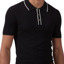 Men’s Knitted Black Polo Shirt 