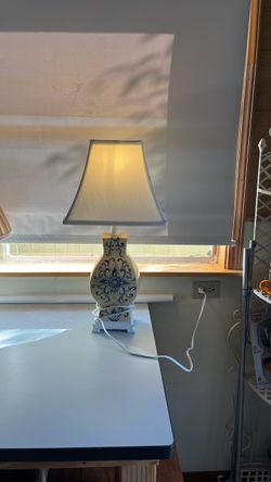 Ceramic Table Lamp with White Shade