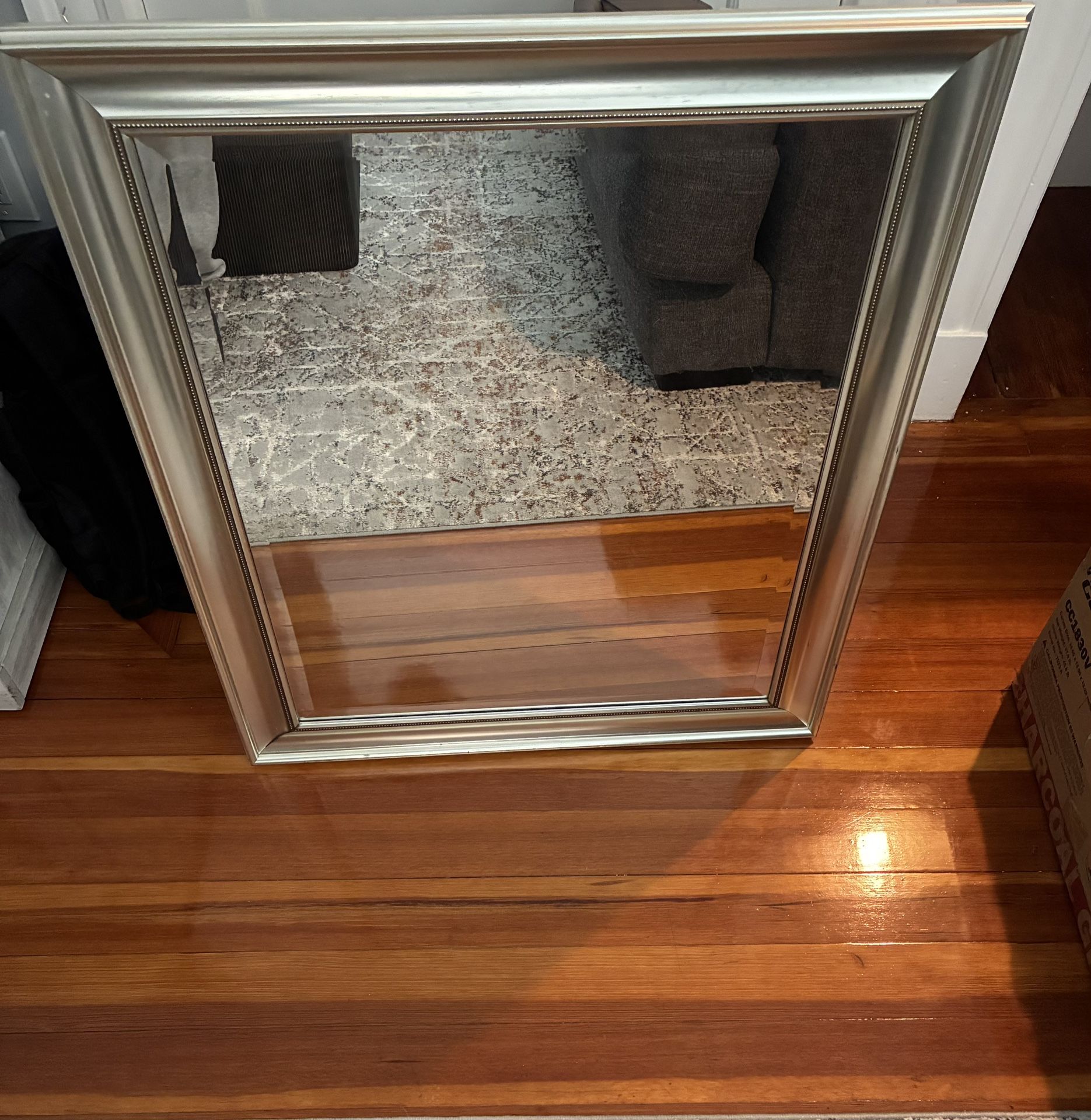 Silver Wood Framed Wall Mirror