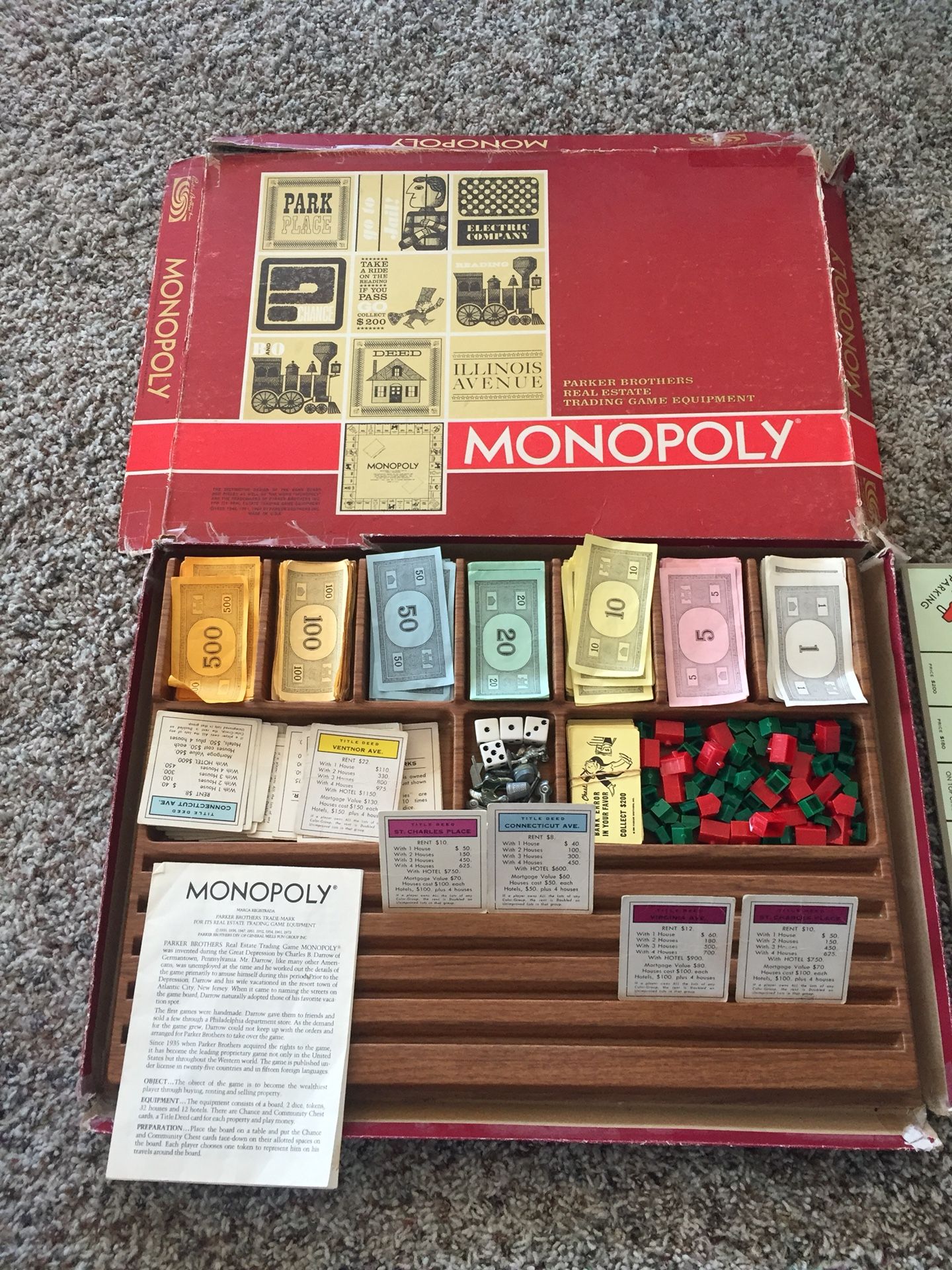 Old school 70s Monopoly game