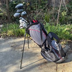 Top Flite Tour Stainless Golf Set (Driver+3w+5w+3&4 Hybrid+5i-pw+sw+putter+stand bag)