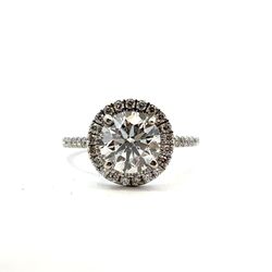 14K White Gold Halo Diamond Engagement Ring