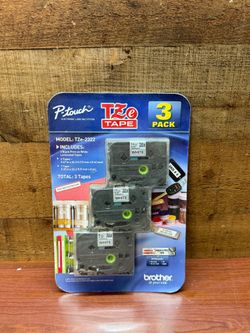 Brother P-Touch TZe-2322 Label Tape 3 Pack Black on White Laminated NOS
