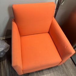 orange armchair