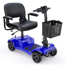 ENGWE Folding 4 Wheel Mobility Scooter,15 Mile Long Range, 250W Electric Powered Mobile Wheelchair for Seniors Adult with Detachable Basket, Front Lig