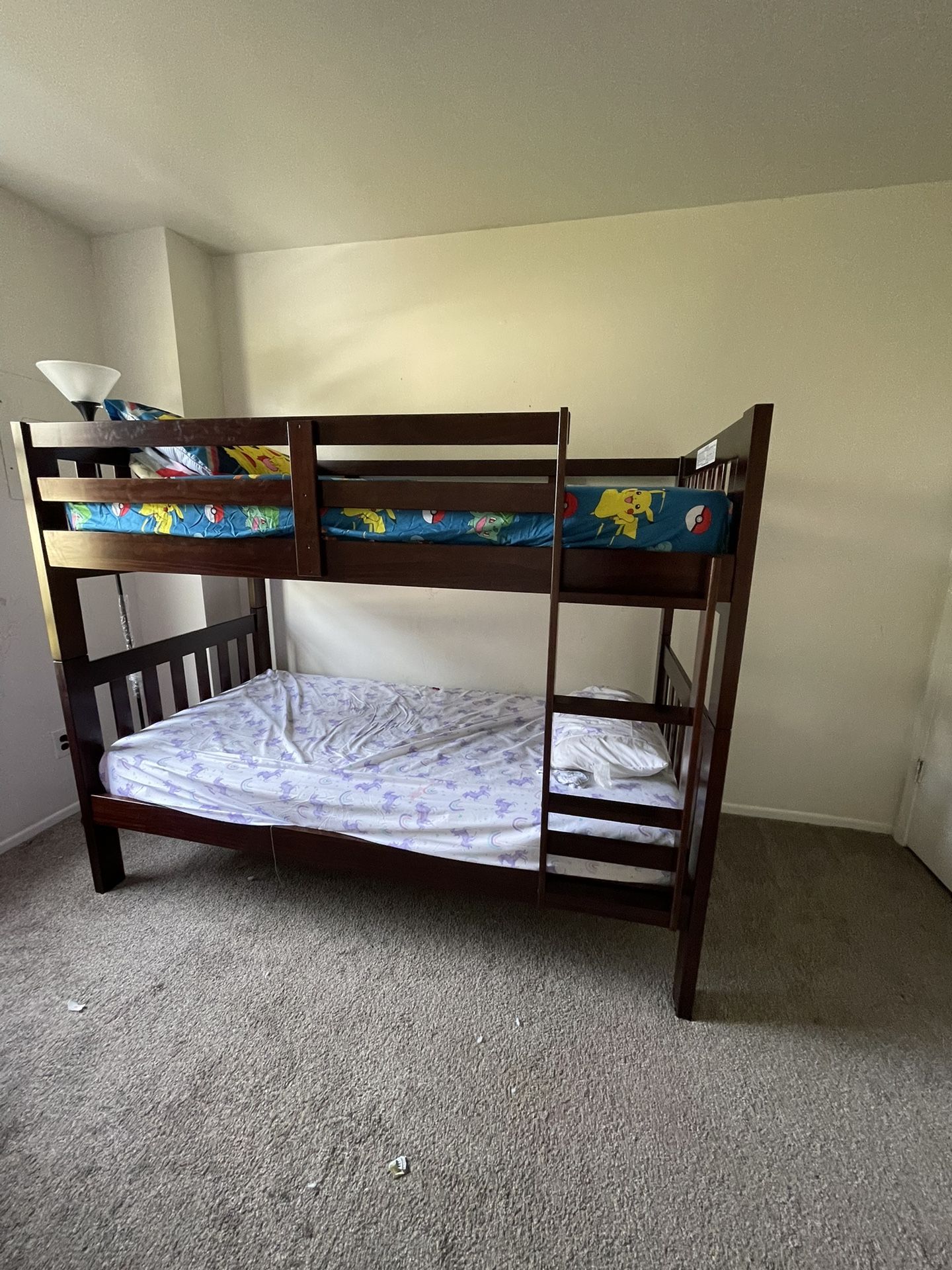 Twin Sized Bunk Bed With Mattresses!