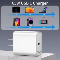 new  USB C Charger Block,CALCINI 65W USB-C PD Laptop Charger Power Adapter for MacBook Pro/Air, Galaxy S22/S21, Dell XPS 13, Note 20/10+, Phone 15/Pro