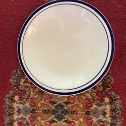 Large Ceramic China Restaurant Quality Blue and White Dinner Plate