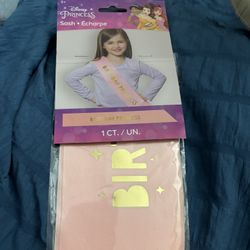 New Disney Birthday Princess sash 