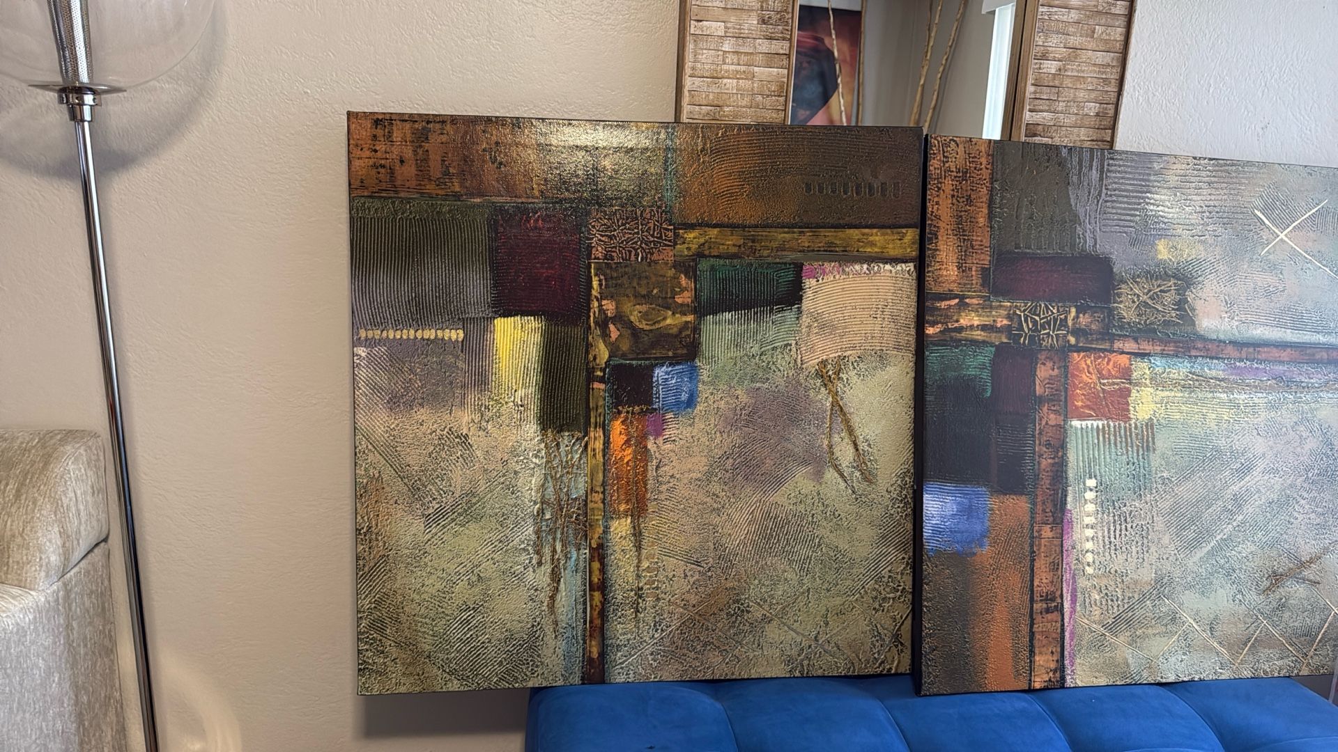Large Modern Abstract Wall Art- Framed- “Refuge ll” - 36x35