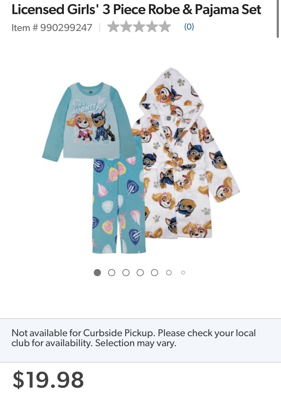 Girls 3 Piece Paw Patrol Robe and Pajama Set- Size 2t