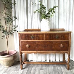 !!SOLD!! Restored Walnut Wood Credenza/Small Dresser