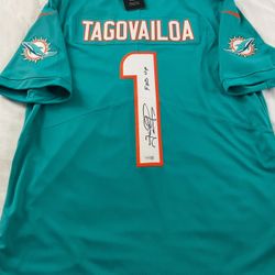 Miami Dolphins Tagovailoa Signed Jersey With Fanatics COA Brand New WT