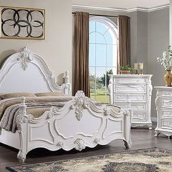 Brand New White 4pc Queen Bedroom Set (Available In Eastern King)